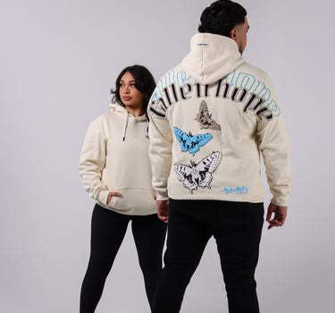 Fallen Butterfly "Beige / Blue" Hoodie