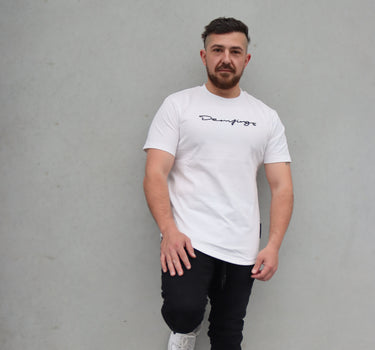 Demfings "White/BLK" Squiggle Basic Tee