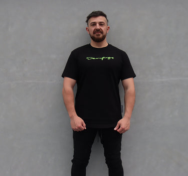 Demfings "BLK/FLURO GREEN" Squiggle Basic Tee