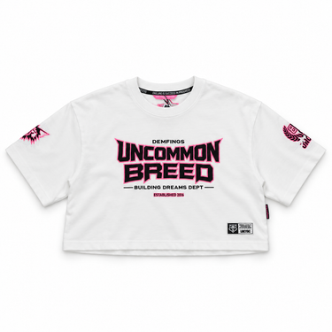 Building Dreams "WHITE/PINK" Crop Tee