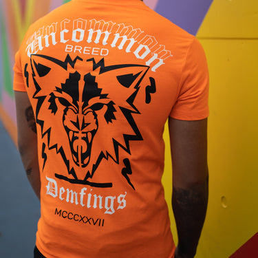 FLURO ORANGE/BLK "Uncommon Wolf" T-Shirt
